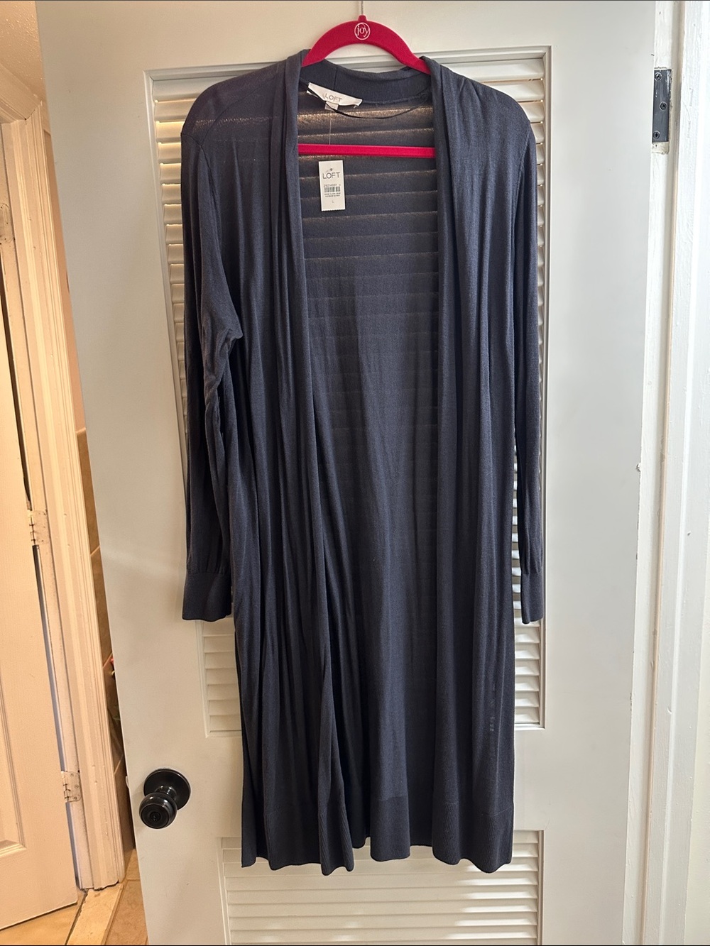 NWT LOFT Long Open Cardigan with Side Slits